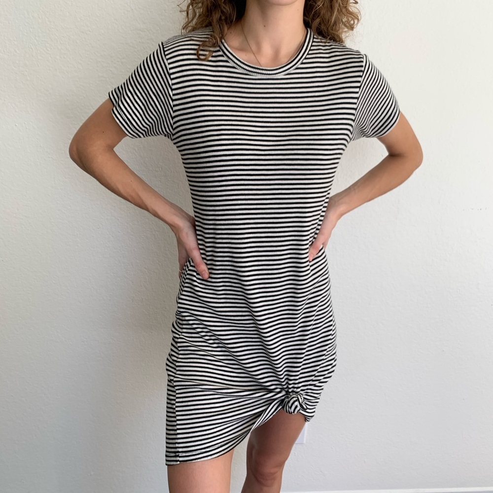 John Galt Striped Tee Shirt Dress